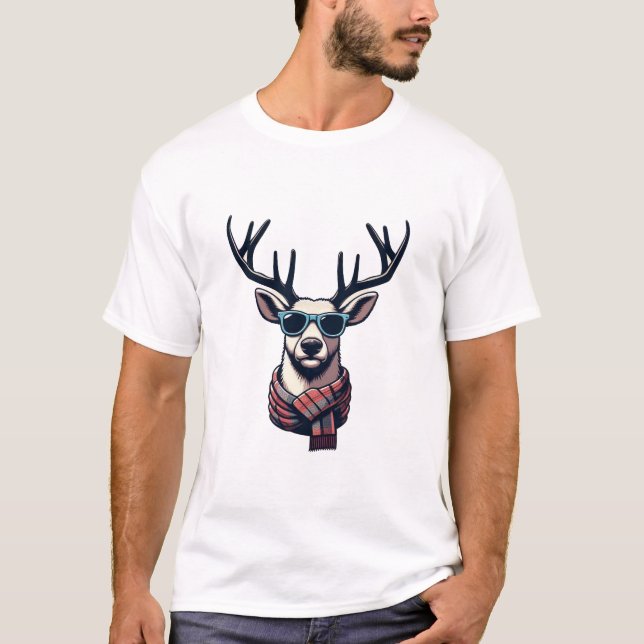 T-shirt Hipster Reindeer (Devant)