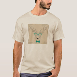 T-shirt Hipster Reindeer Elk avec des lunettes grungy Noël