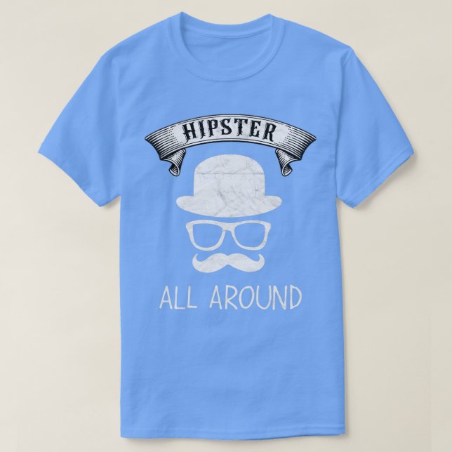 T-shirt Hipster Tout Autour De La Barbe Cadeau Pour Hommes (Design devant)