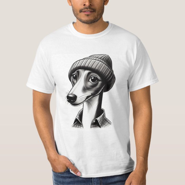 T-shirt Hipster Whippet (Devant)