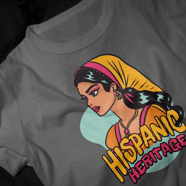 T-shirt Hispana Héritage Hispanique Dessin À La Main (Hispanic Heritage Hand Drawn Hispana T-Shirt)