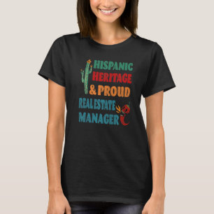 T-shirt Hispanique Héritage & Fière Gestionnaire immobilie
