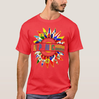 T-shirt Hispanique Mois du patrimoine Latino Drapeaux de t