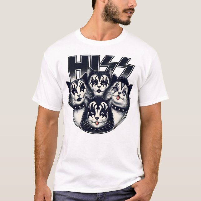 T-shirt Hiss Funny Cat (Devant)