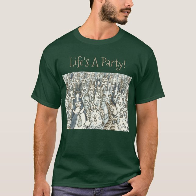T-shirt Hiss N'Fitz CAT PARTY T SHIRT Mens (Devant)