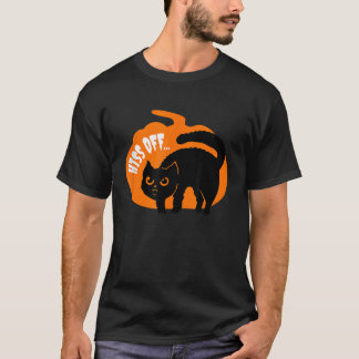T-shirt Hiss Off Funny Chat noir Amoureux des animaux Hall