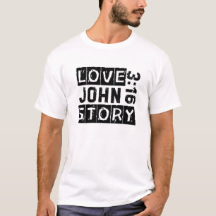T-shirt Histoire d'amour Jean 3:16 Bible Citation Grunge N