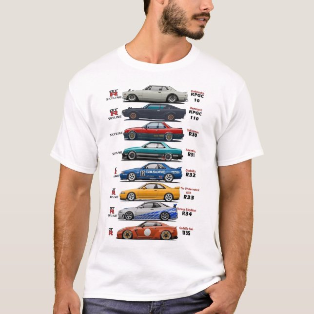 T-shirt histoire de la Nissan GTr (Devant)