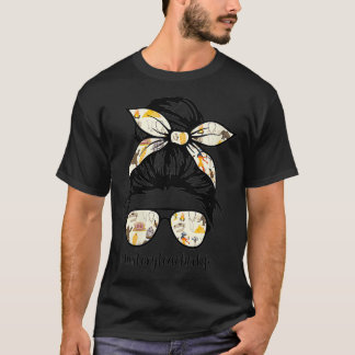 T-shirt Histoire des femmes enseignant Messy Bun Vie Lunet