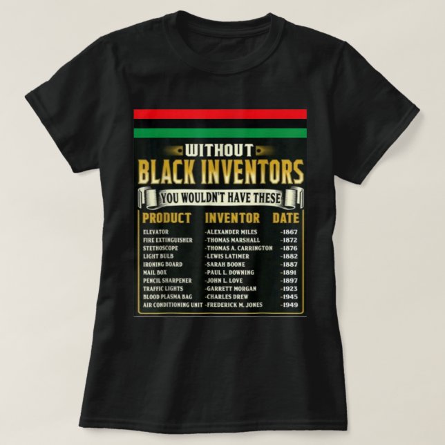 T-shirt Histoire Des Inventeurs Noirs Histoire Des Noirs M (Design devant)