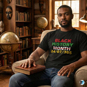 T-shirt Histoire des Noirs 24/7 365 Pas seulement un mois