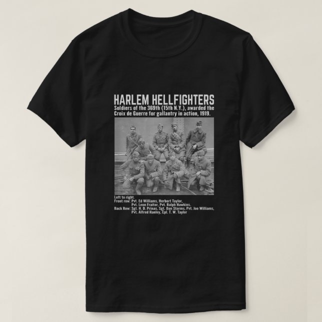 T-shirt Histoire militaire noire USA Histoire noire Harlem (Design devant)