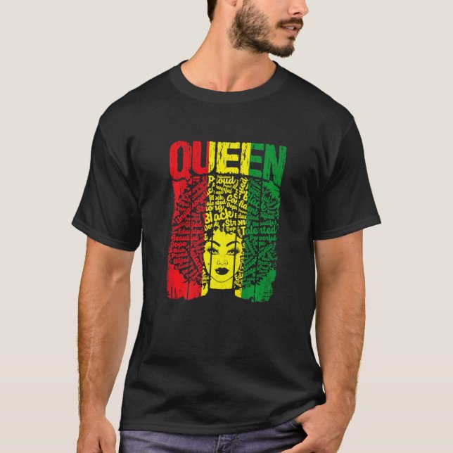T-shirt Histoire noire pour les femmes Reine des vêtements (Devant)