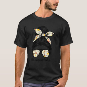T-shirt Histoire Professeur Messy Bun Vie Lunettes de chev