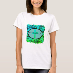 T-shirt "#histoirevraie" cœur en impression léopard croix