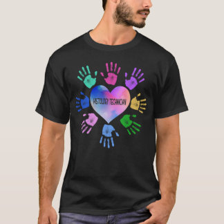 T-shirt Histologie Technicien Coeur main