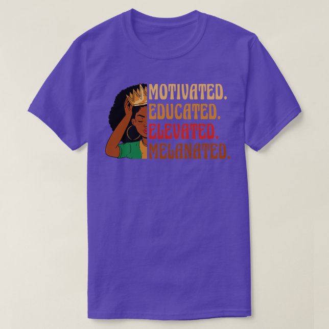 T-shirt Historique noir fondu élevé et motivé (Design devant)