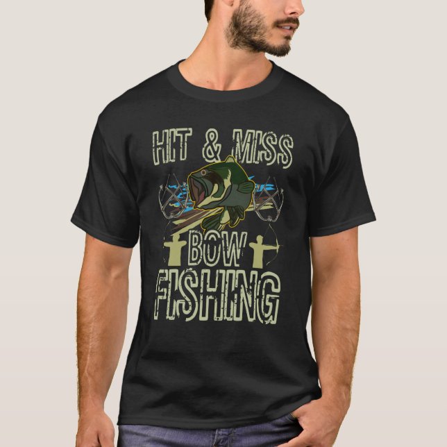 T-shirt Hit Et Miss Bow Pêche Chasse BowFishing (Devant)