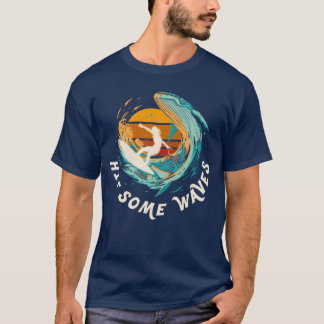 T-shirt Hit Some Waves Retro Sunset Surfing 80s 90s Surfer
