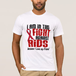 T-shirt HIV de SIDA dans l'ami du combat 1