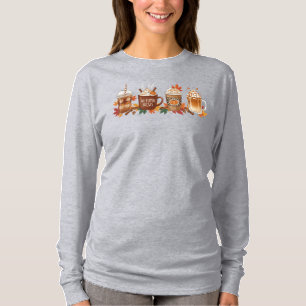 T-shirt Hiver Café Citrouille épice longue manche saison S