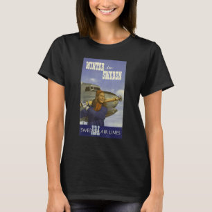 T-shirt Hiver En Suède Swedish Airlines Voyage Femme Pi