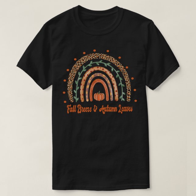 T-shirt Hiver et automne Feuilles Automne Boho Automne Rai (Design devant)