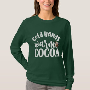 T-shirt hiver froids mains chaud cacao chocolat chaud drôl