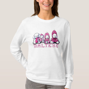 T-shirt Hiver rose maltais