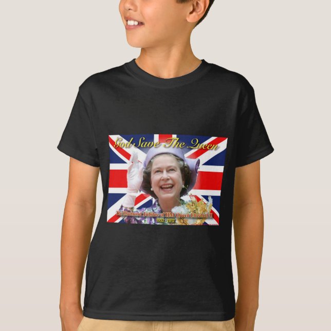 T-shirt HM Queen Elizabeth II Jubilé de diamant. (Devant)