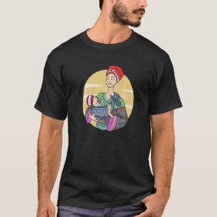 T-shirt Hmong Miao Fier Mère Traditionnelle Femme Hmoob Et