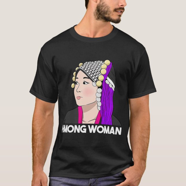 T-shirt Hmong Miao Fier Traditionnelle Fille Femme Hmoob Q (Devant)