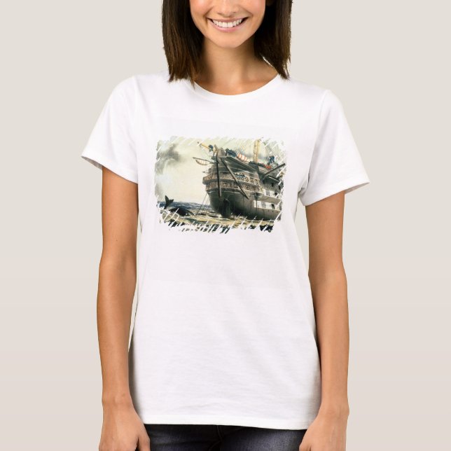 T-shirt HMS Agamemnon laying the original Atlantic Cable, (Devant)