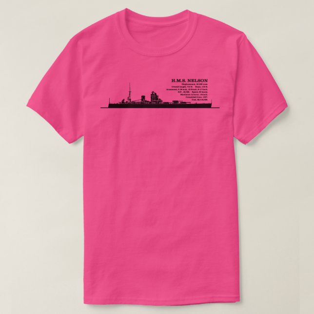 T-shirt HMS Nelson Infographie du navire de guerre britann (Design devant)