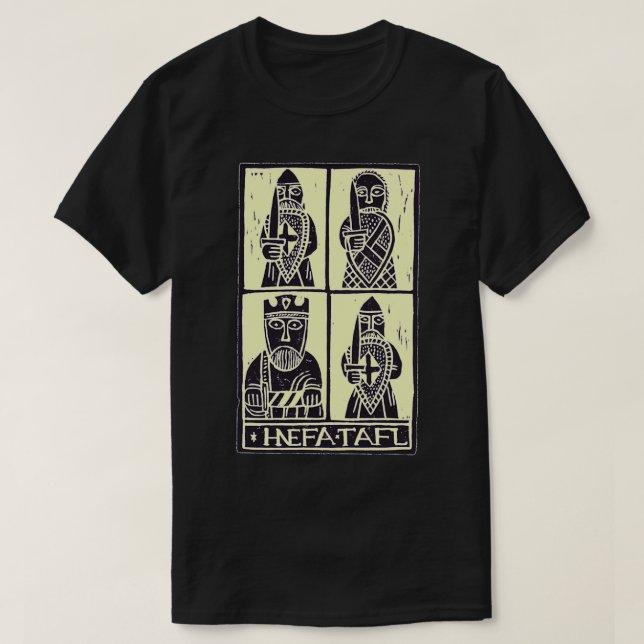 T-shirt Hnefatafl noir avec remplissage léger (Design devant)