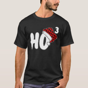 T-shirt Ho-3 Cubed Père Noël Rouge Plaid Claus Noël Ho-Ho-