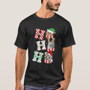 T-shirt Ho Chats Lights Antlers Pajama de Noël Amusant Ma