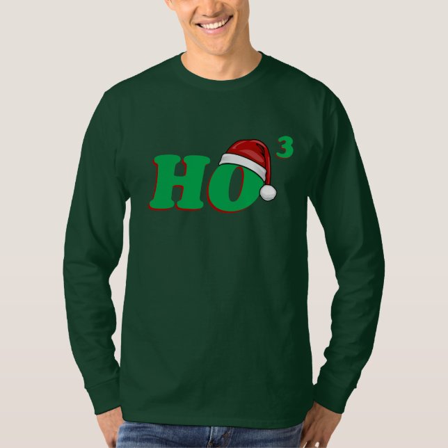 T-shirt Ho (cubés) chemise drôle de Noël 3 (Devant)