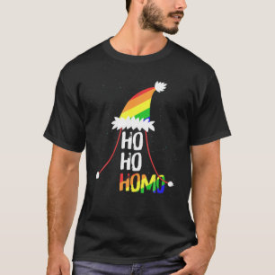 T-shirt Ho Ho Filles Homos Santa Hat Christmas LGBT Pride