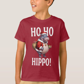 T-shirt Ho Ho Hippo Christmas Humor Design