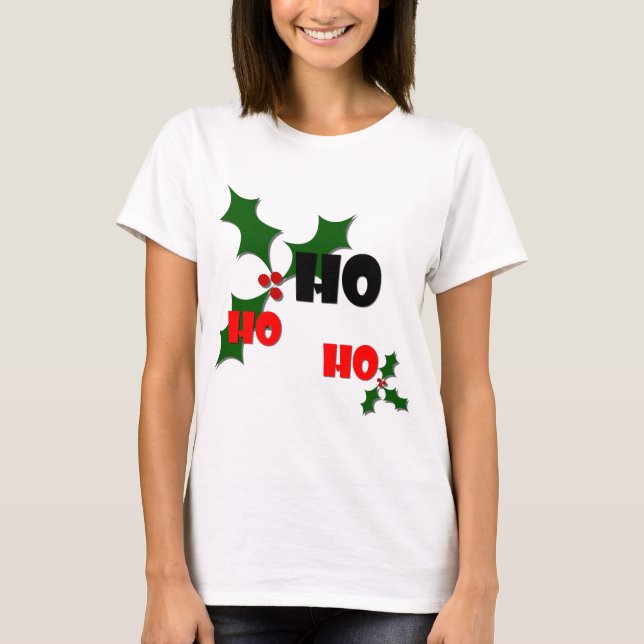 T-shirt Ho Ho Ho Holly & Berries (Devant)