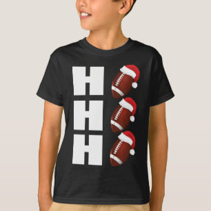 T-shirt HO HO HO Santa Hat Funny Football Noël
