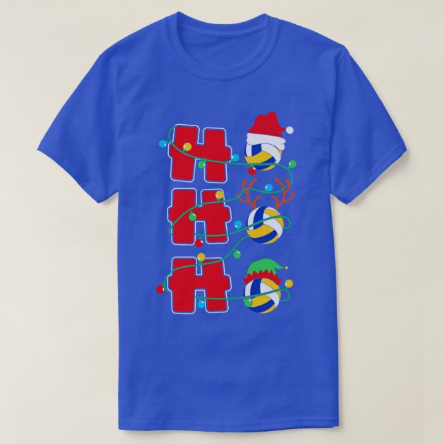 T-shirt Ho Ho Ho Volleyball cadeau de Noël (Design devant)