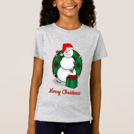 T-Shirt Ho Ho Joyeux Noël Père Noël mignonne Snowman