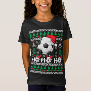T-Shirt HO HO Soccer laid Christmas Sweater santa Hat G