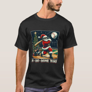 T-shirt HO Home Runs Funny Baseball Père Noël Sport C
