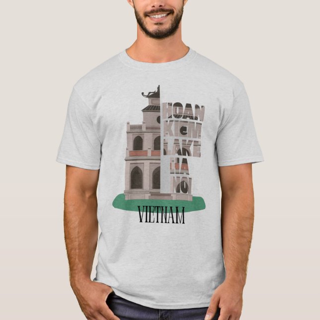 T-shirt Hoan Kiem Lake Hanoi - Graphisme historique D (Devant)