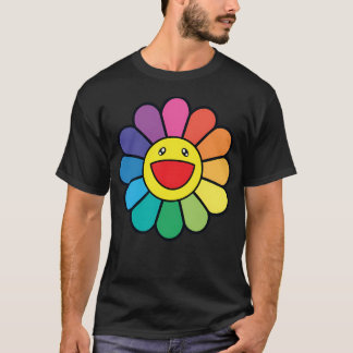 T-shirt Hobicore - Fleur arc-en-ciel souriante