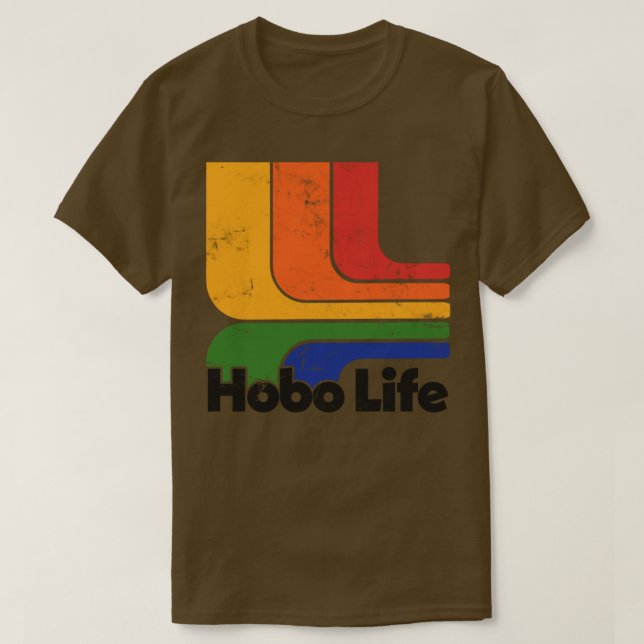 T-shirt Hobo Life Faded Thrift Style Retro Design1 (Design devant)