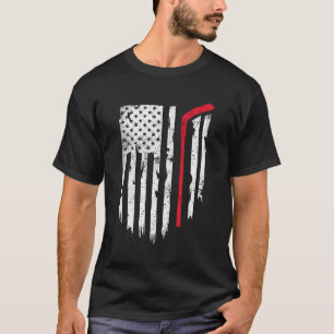 T-shirt Hockey Américain Drapeau Hockey Hommes Femmes Ame